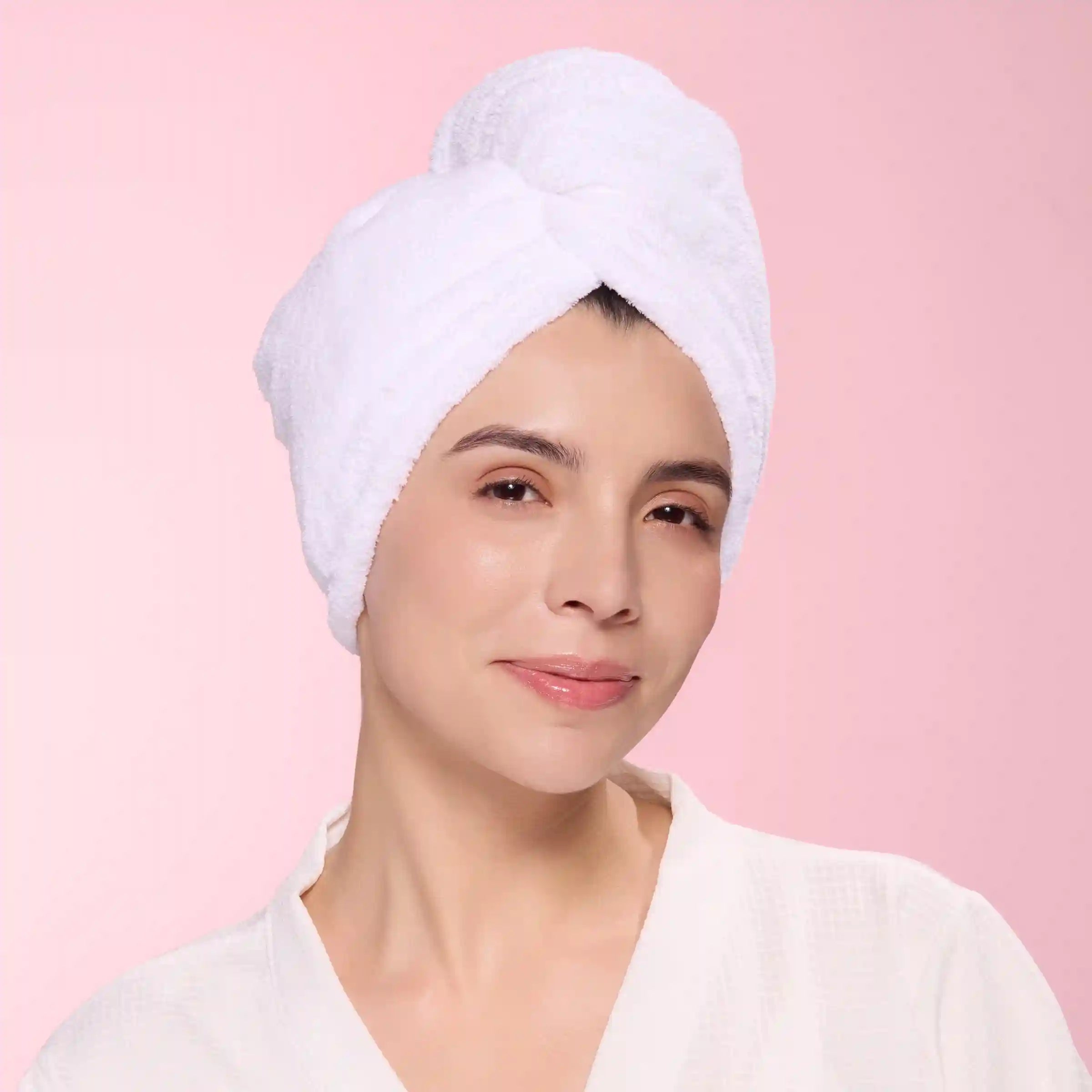 Plush Hair Wrap Towel Medium Ultra-Absorbent Coral Fleece